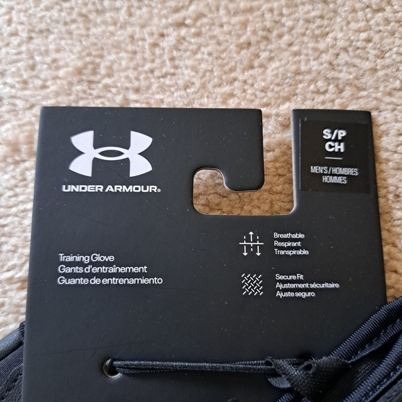 Under Armour Training Gloves Mens Small Black Fitness Workout Breathable New - Picture 4 of 8